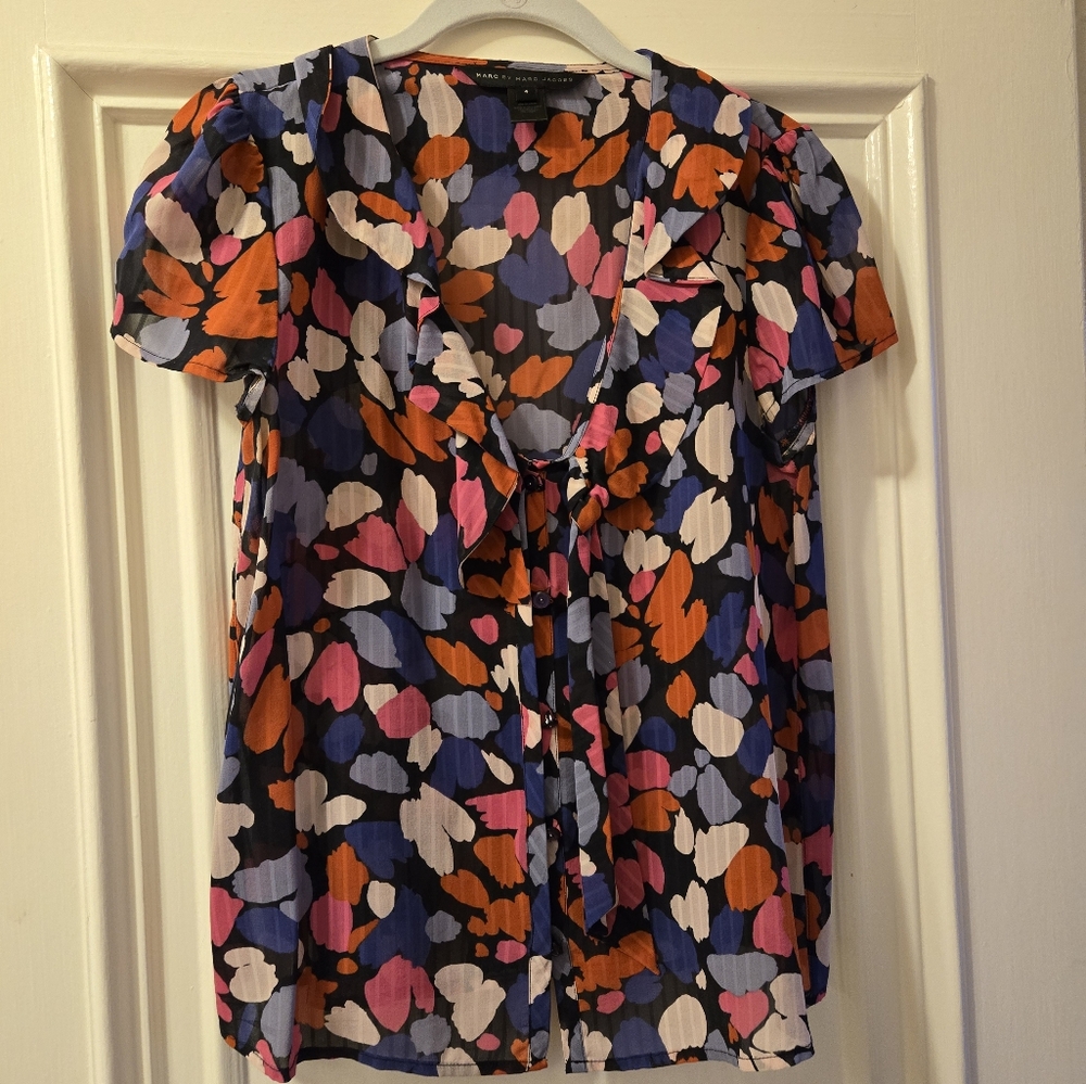 Marc by Marc Jacobs Silk Short sleeve blouse